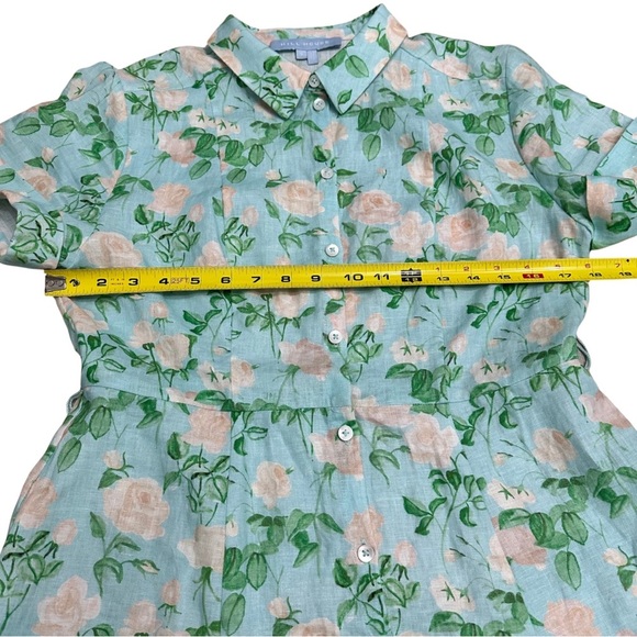 Hill House Linen Laura Floral Dress Blue Green Sz Small Cottagecore Feminine EUC - Picture 7 of 9